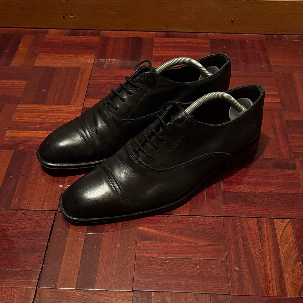 To Boot Black Leather Oxfords